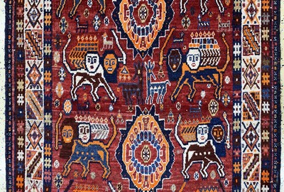 27046487b - Ghaschgai Gabbeh alt, Persien, Anfang 20.Jhd, Wolle auf Wolle, ca. 200 x 125 cm, EHZ: ...