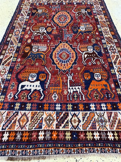 27046487d - Ghaschgai Gabbeh alt, Persien, Anfang 20.Jhd, Wolle auf Wolle, ca. 200 x 125 cm, EHZ: ...