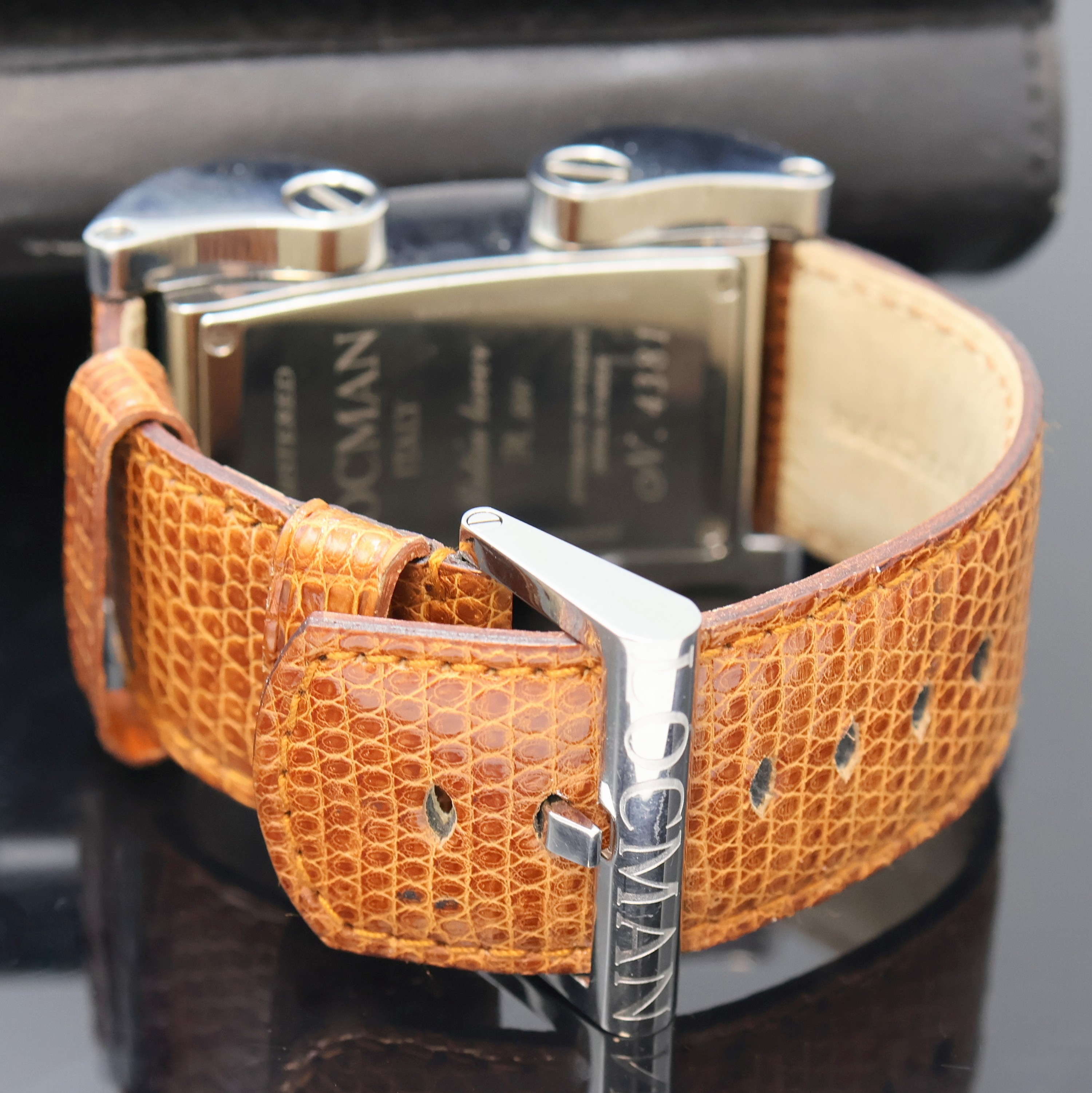 Detail c: LOCMAN Herrenarmbanduhr Latin Lover Referenz R500, Italien verk. lt. beil. Garantie 06/2005, Automatik, Edelstahlgeh. inkl. orig. Lederband m. ...