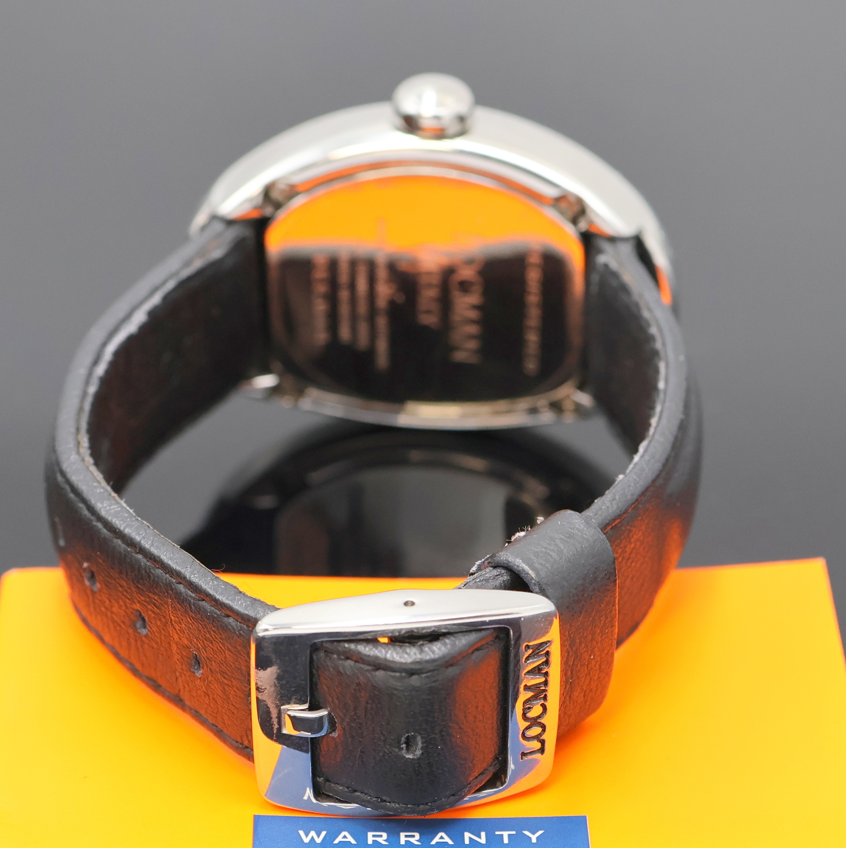 Detail c: LOCMAN Nuovo Herrenarmbanduhr Referenz 018, Italien um 2010, Automatik, Edelstahlgeh. inkl. orig. Lederband m. Dornschl., Boden 4- fach verschr., ...