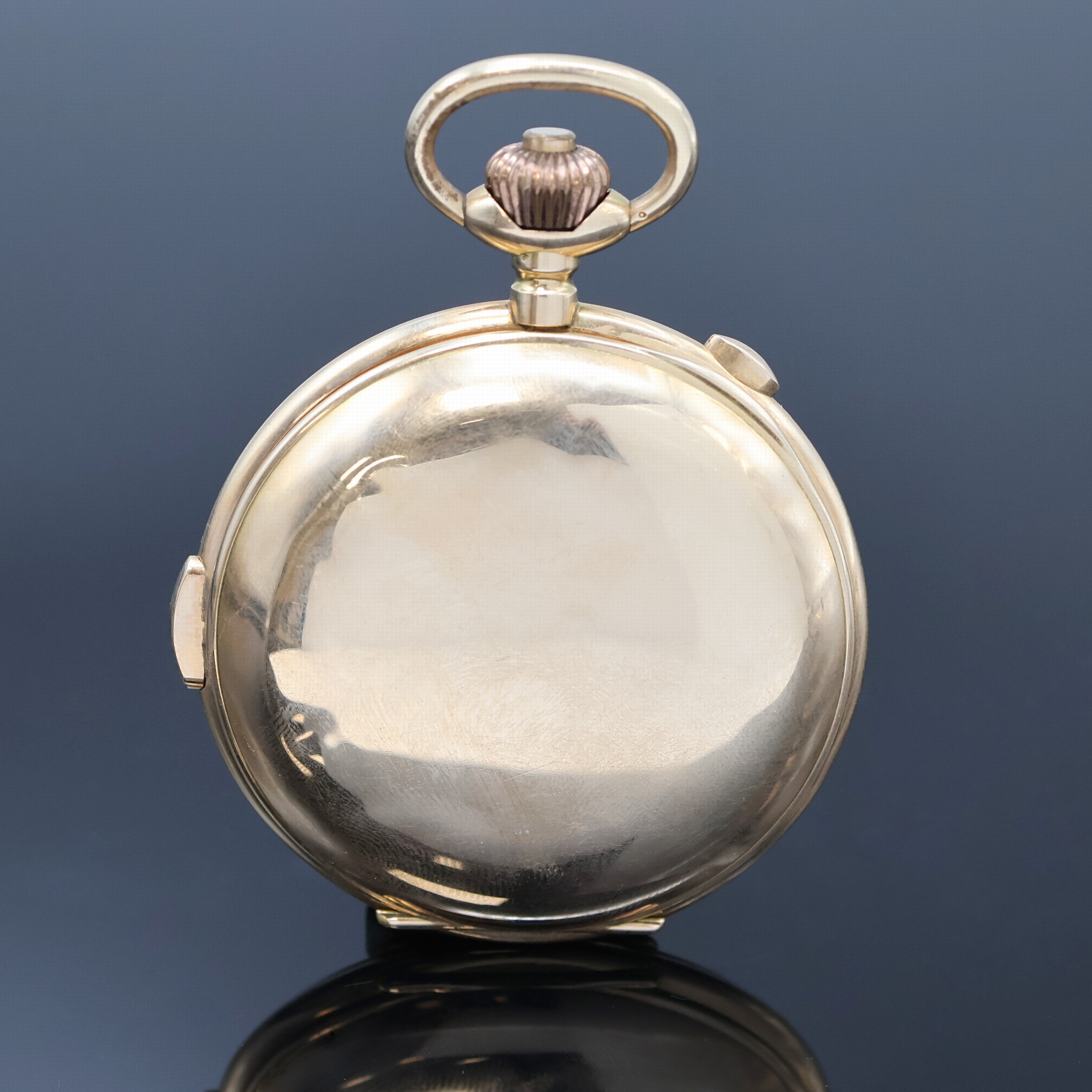 Detail b: AUDEMARS FRERES große Herrensavonette mit 1/4-Repetition und Chronograph in RG 585/000, Schweiz um 1910, glattes 3-Deckel-Goldgeh. dell., ...