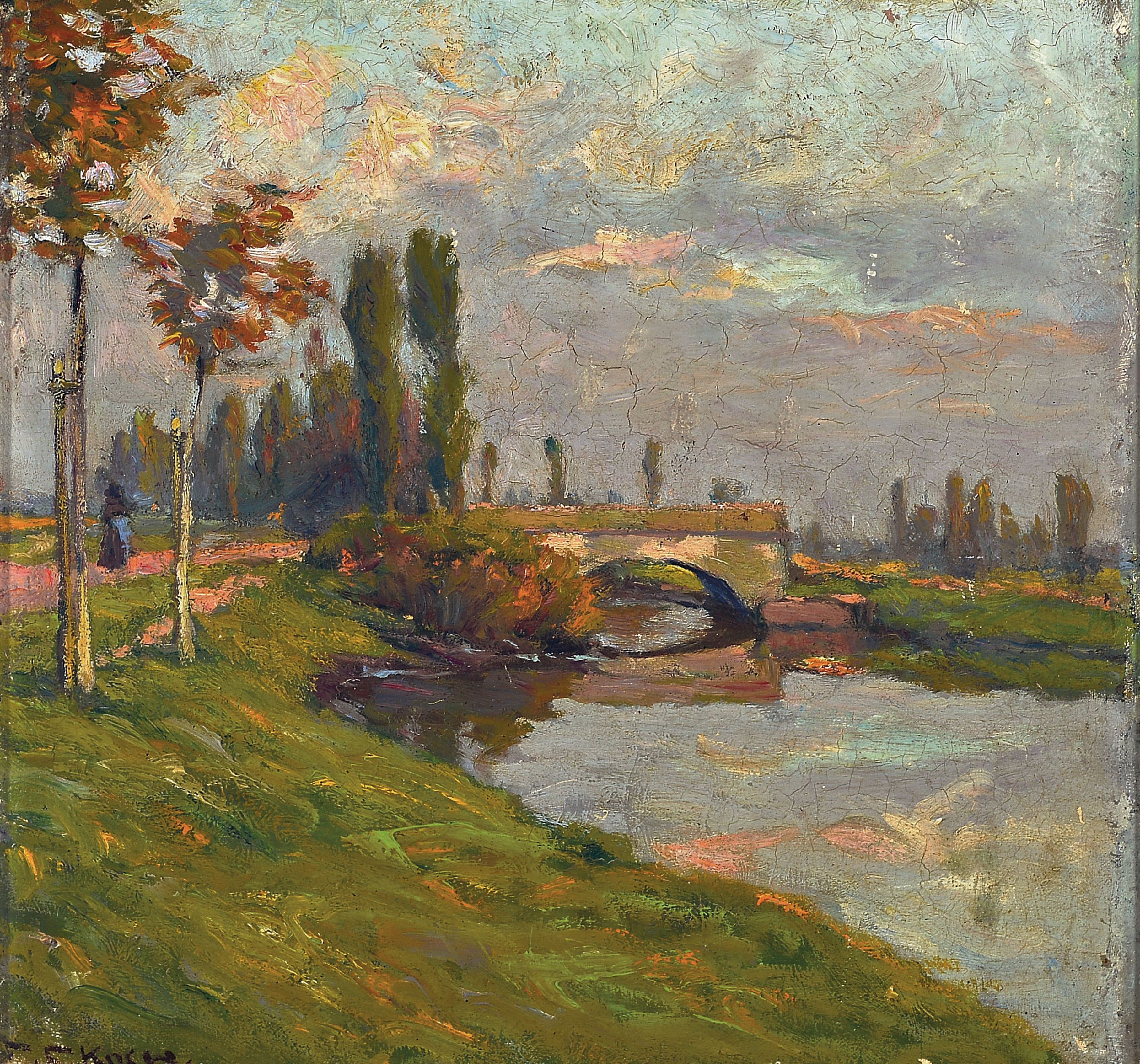 Image 27047044 - Friedrich Ferdinand Koch, 1863-1923 Landau, ´Die Offenbacher Brücke bei Offenbach (an ...