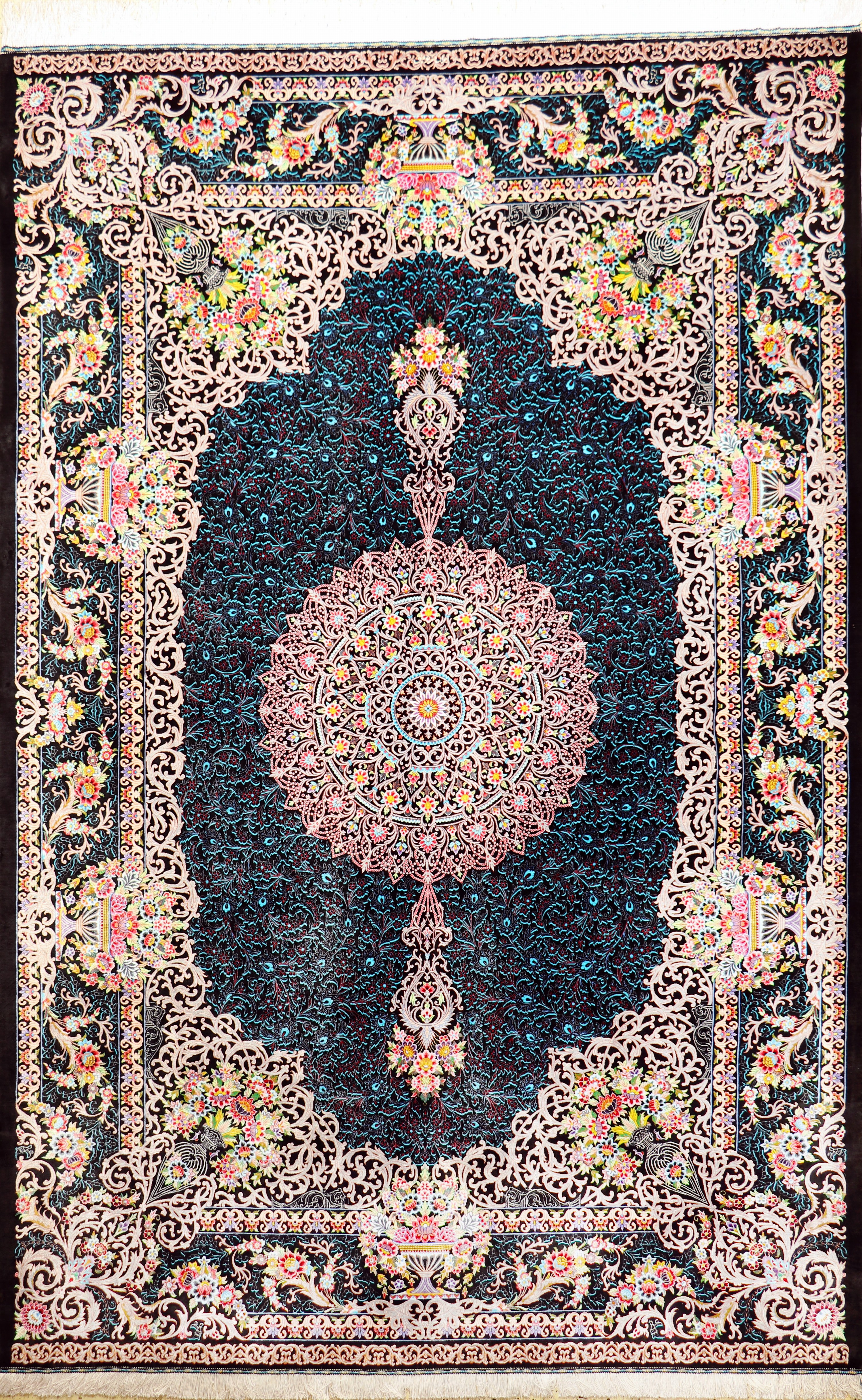 Image 27047047 - Ghom Seide fein signiert, Persien, ca. 20 Jahre, reine Naturseide, ca. 303 x 199 cm, ...