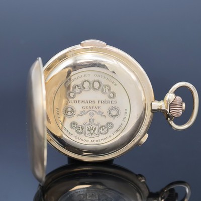 27047018c - AUDEMARS FRERES große Herrensavonette mit 1/4-Repetition und Chronograph in RG 585/000, ...