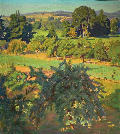 Image Hermann Croissant, 1897-1963 Landau, Blick aus dem Atelierfenster, vordergründiger ...