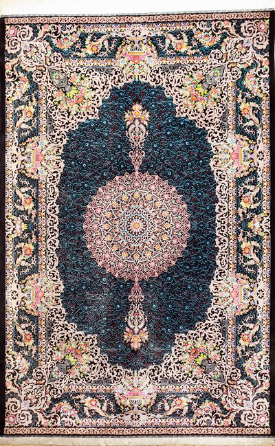 Image Ghom Seide fein signiert, Persien, ca. 20 Jahre, reine Naturseide, ca. 303 x 199 cm, ...