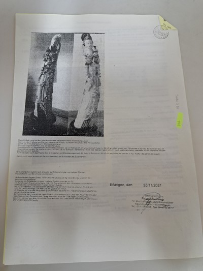 27047067f - Paar große 74cm Elfenbeinfiguren, China, um 1900, jeweils aus einem kompletten Zahn ...