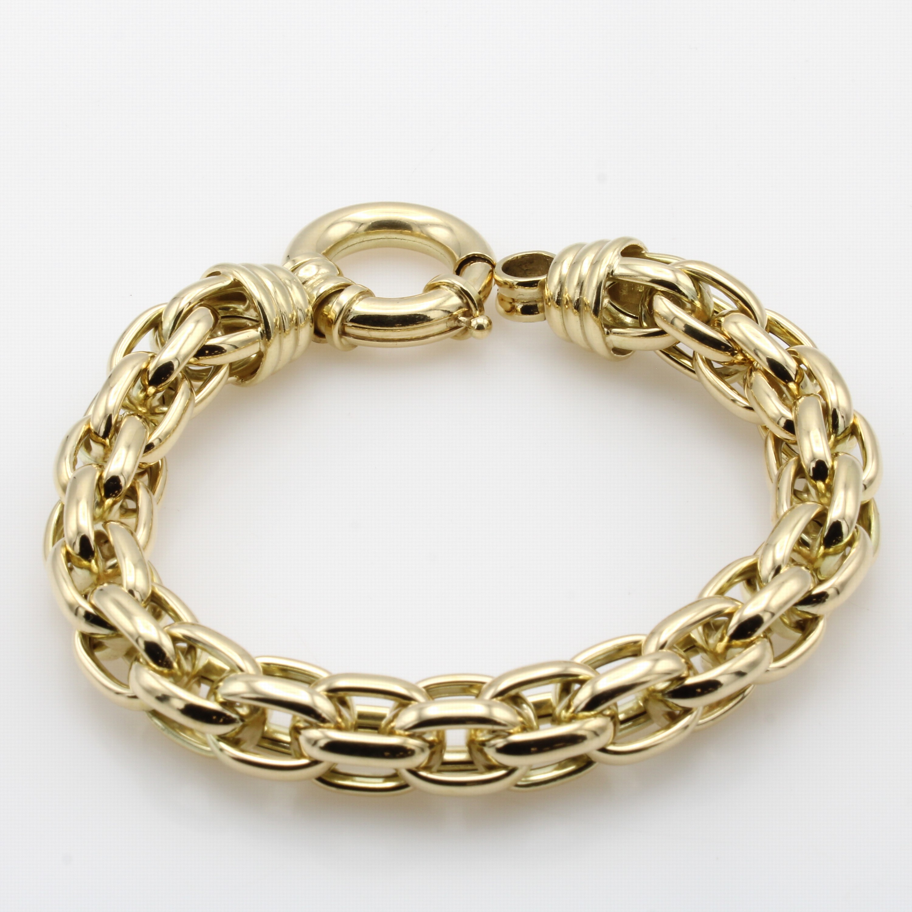 Image 27047180 - Armband, GG 585/000, große Federringschl., B. ca. 10 mm, L. ca. 22 cm