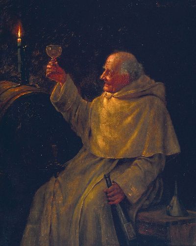 Image Max Scholz, 1855-1906 München, der Connaisseur, Mönch bei der Weinprobe im Keller, ...