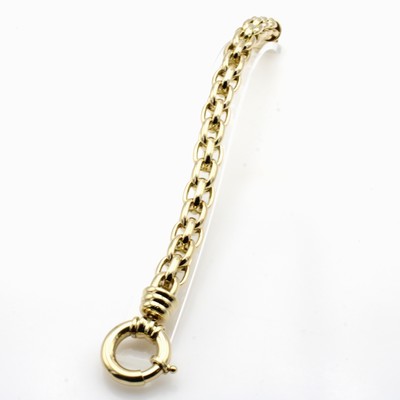 27047180a - Armband, GG 585/000, große Federringschl., B. ca. 10 mm, L. ca. 22 cm