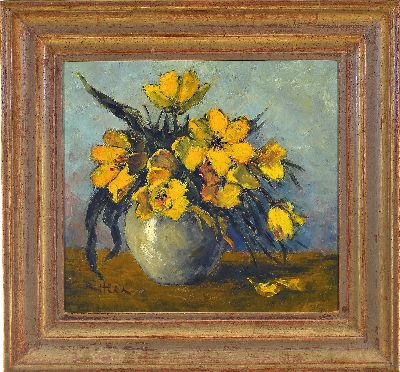 27047182k - Artur Eitler, 1914 Bozen-2014, Stillleben mit gelben Tulpen, links unten signiert, ...