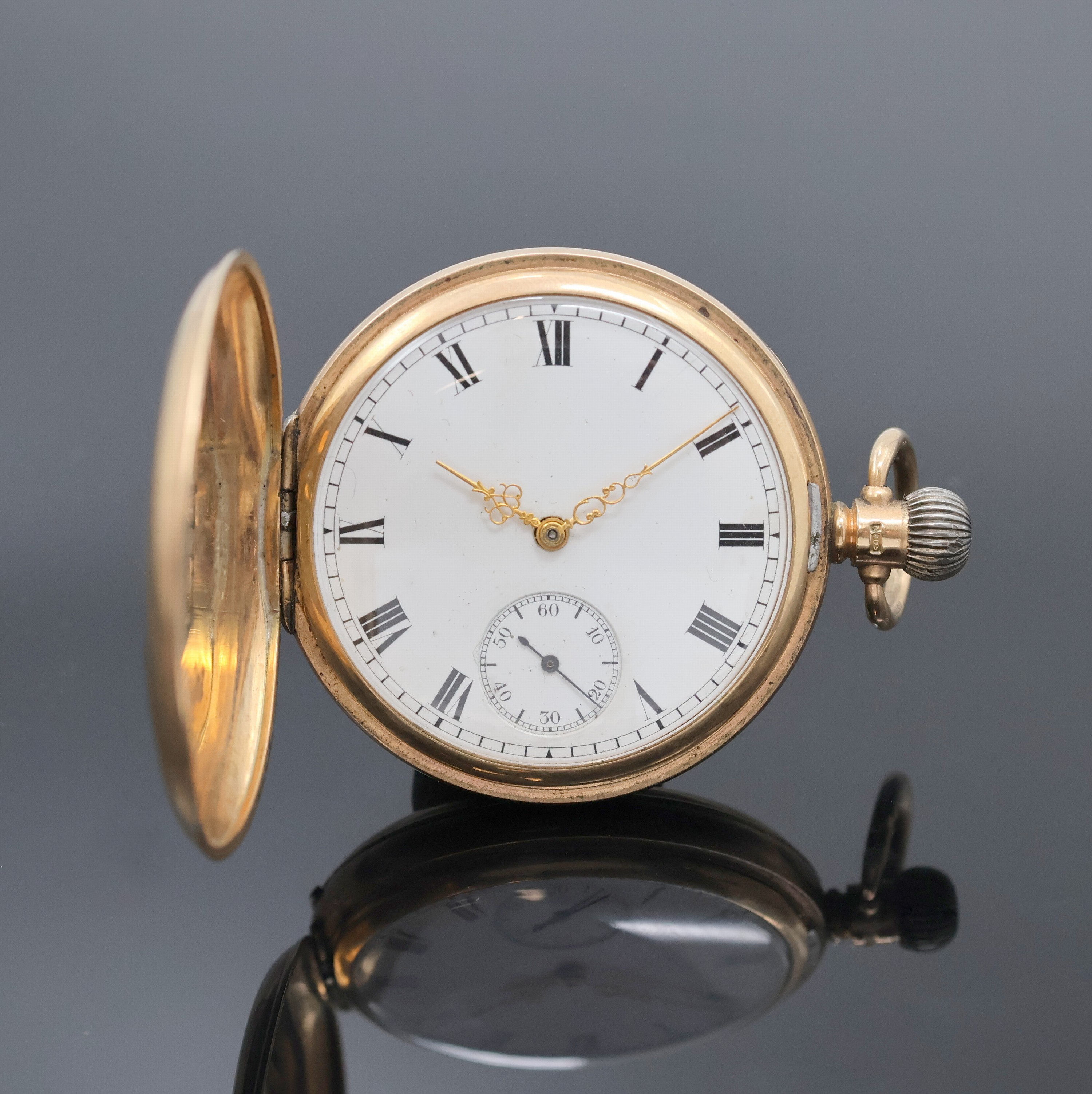 Image 27047254 - WALTHAM Herrensavonette in RG 375/000, USA um 1920, glattes 3-Deckel Gold Dennison Geh. ...