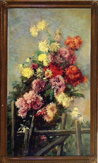 27047248k - A. Siegle, Künstler der Jahrhundertwende, datiert 1918, Blumenstillleben, rechts unten ...