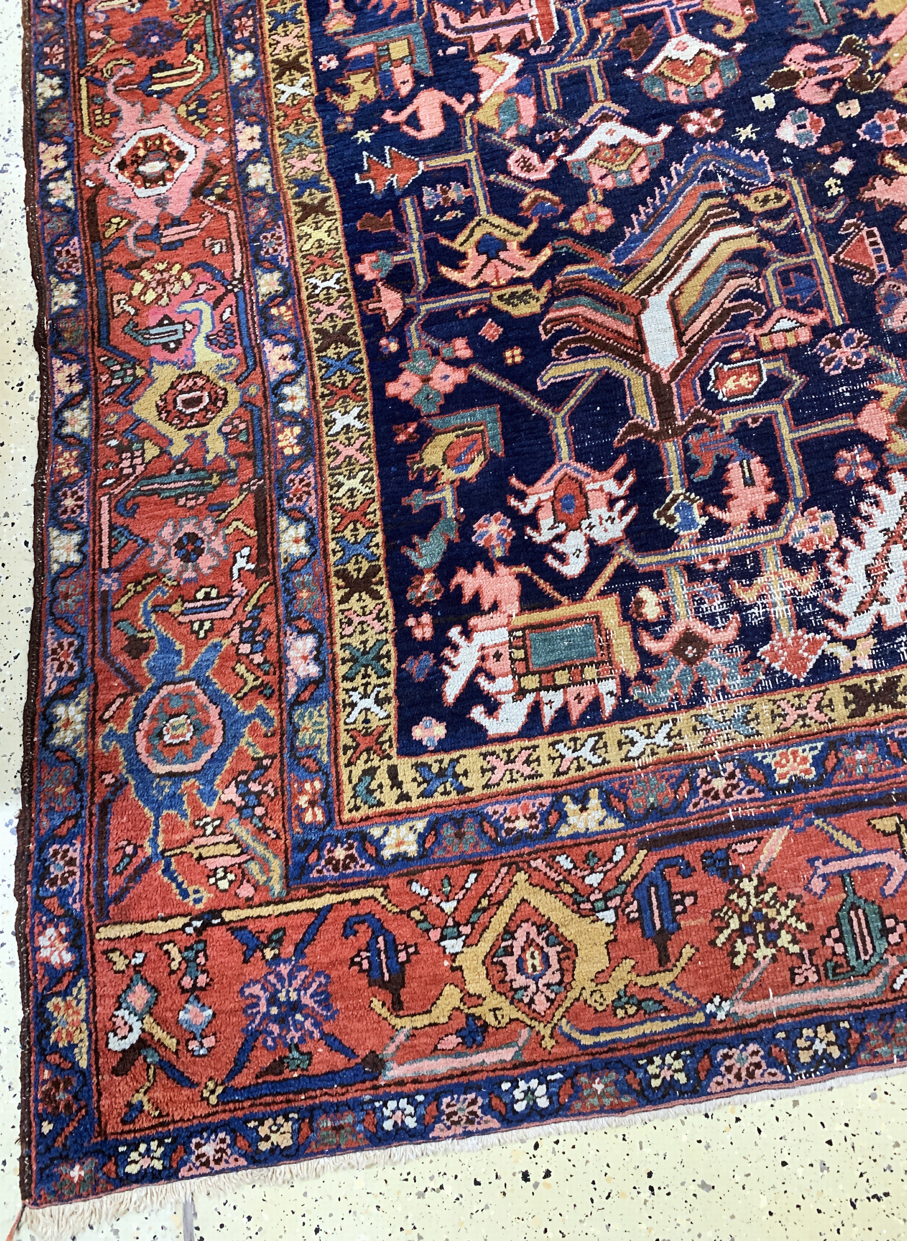 Detail c: Antiker Heriz, Persien, um 1900, Wolle auf Baumwolle, ca. 400 x 303 cm, EHZ: 3