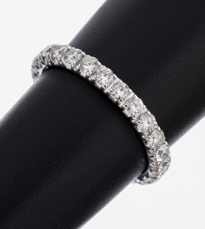 Image 14 kt Gold Brillant-Memoryring, WG 585/000,26 Brillanten zus. ca. 1.32 ct (grav.) ...