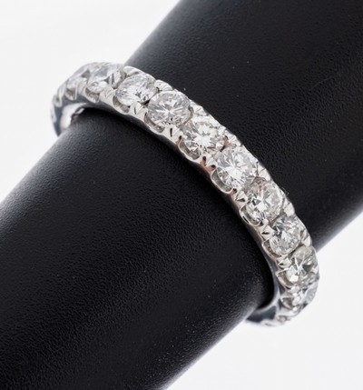 Image 14 kt Gold Brillant-Memoryring, WG 585/000,23 Brillanten zus. ca. 1.84 ct (grav.) ...