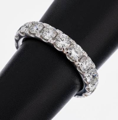 Image 14 kt Gold Brillant-Memoryring, WG 585/000,18 Brillanten zus. ca. 3.07 ct (grav.) ...