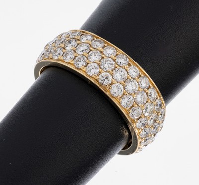 Image 14 kt Gold Brillant-Ring, GG 585/000, 3- rhg. bes. mit Brillanten zus. ca. 3.24 ct ...