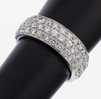 Image 14 kt Gold Brillant-Ring, WG 585/000, 3 -rhg. bes. mit Brillanten zus. ca. 3.21 ct ...