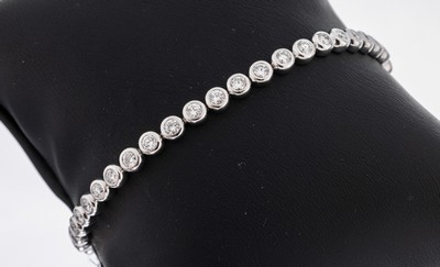 Image 14 kt Gold Brillant-Rivierearmband, WG 585/000, 41 Brillanten in Zargenfassungen ...