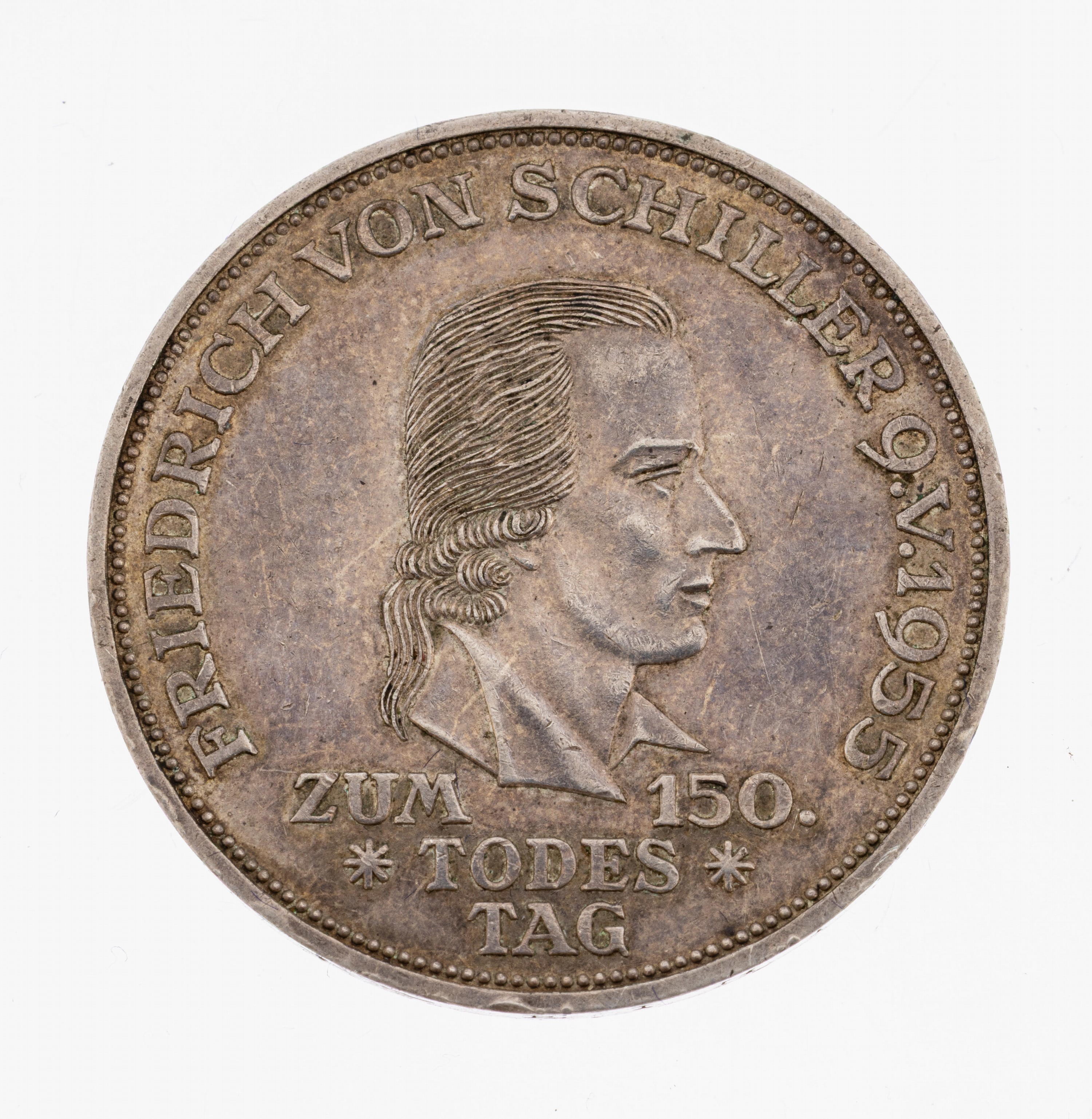 Image 27047899 - Silbermünze 5 Mark, Deutschland, 1955, 150.Todestage Friedrich Schiller