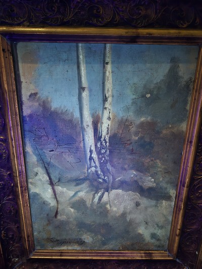 27047891d - Carl Spitzweg, 1808-1885 München, ´Baumstudie´, Studie zweier Birken auf sandigem wohl ...