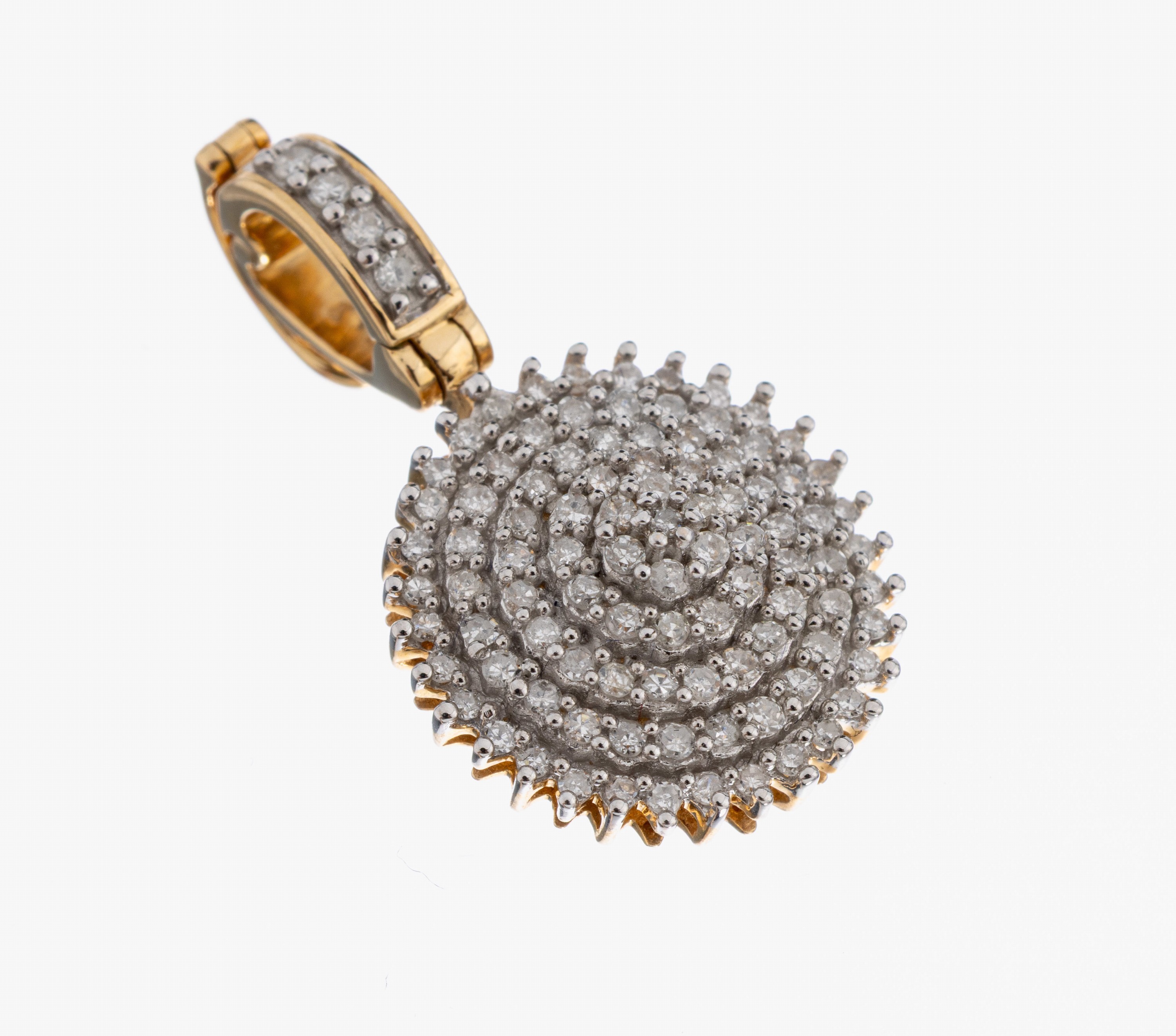 Image 27047913 - 14 kt Gold Diamant-Clipanhänger, GG/WG 585/000, 8/8-Diamanten zus. ca. 0.60 ct ...