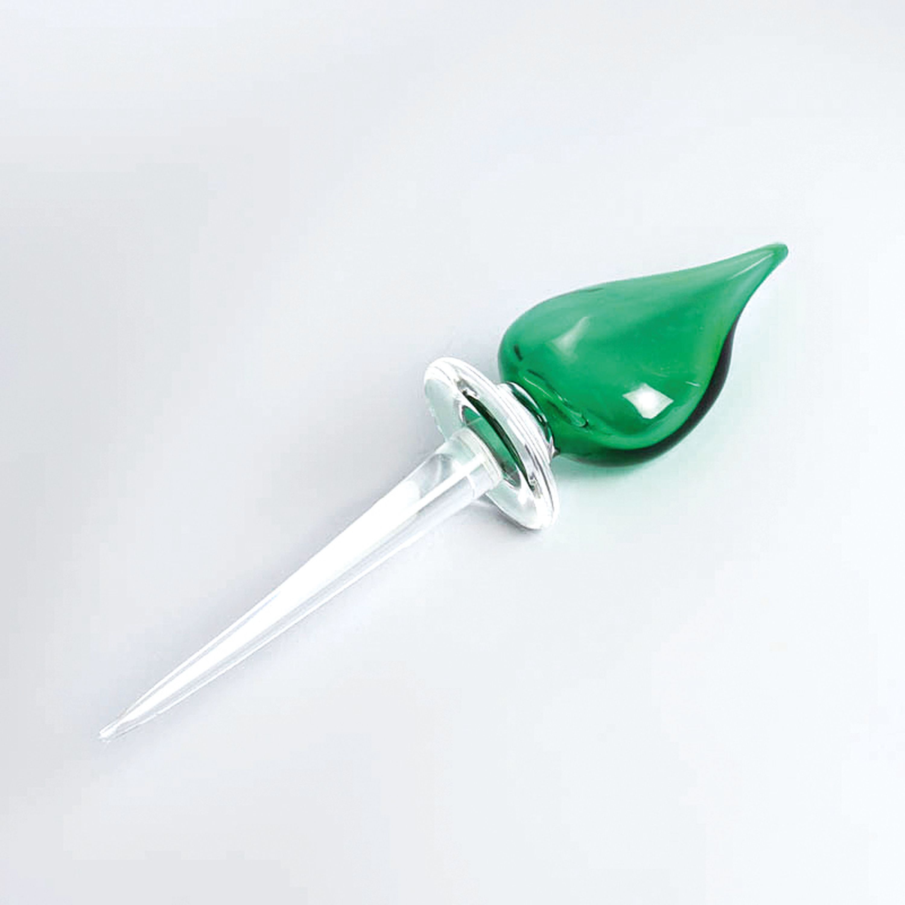 Image 27047937 - Flakon- oder Flaschenstöpsel, Murano, farbloses und grünes Glas, L.ca. 25 cm