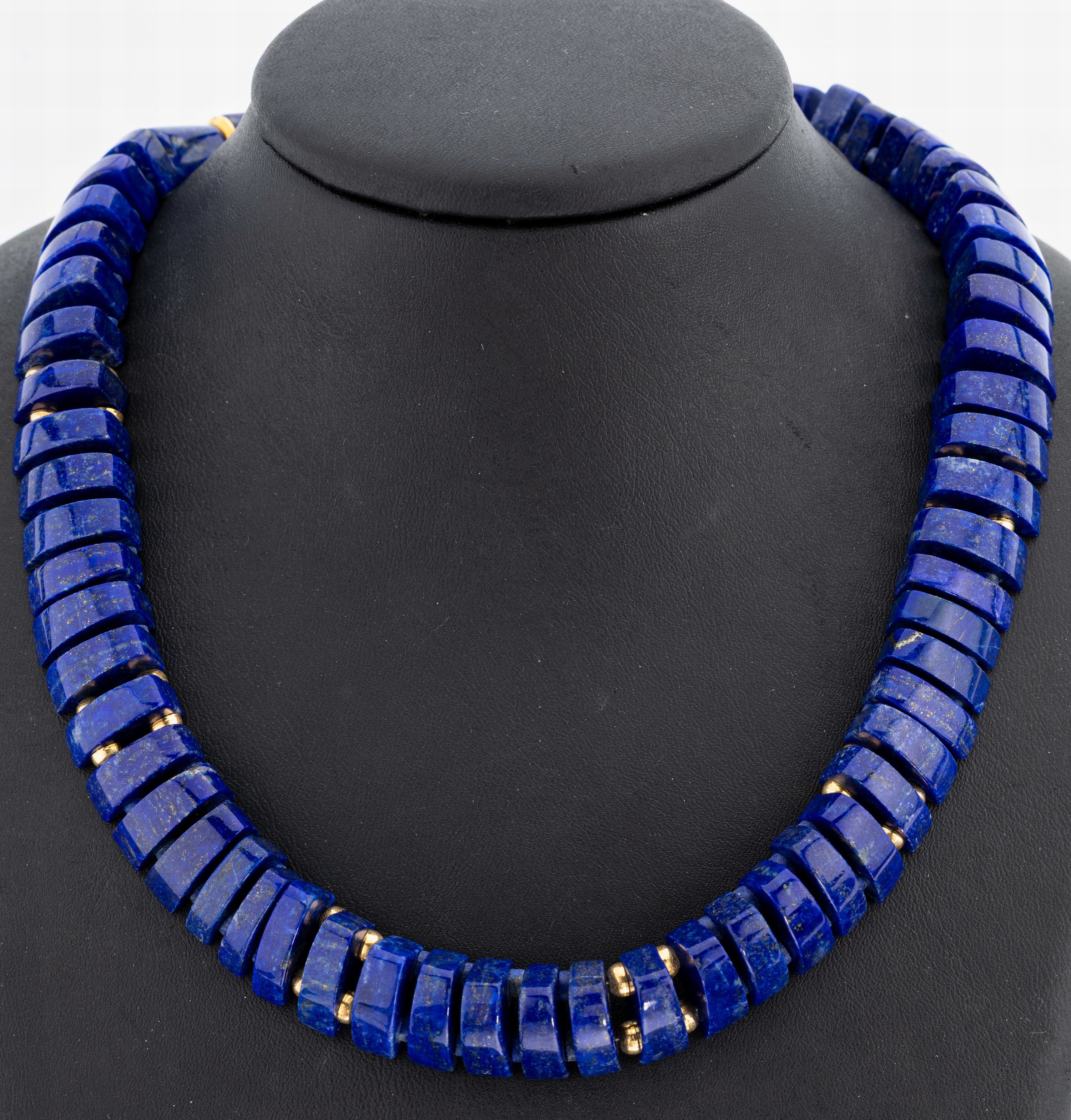Image 27047945 - Ausgefallenes Lapislazuli-Collier, ungewöhnlich geformte Glieder, dadurch sehr ...