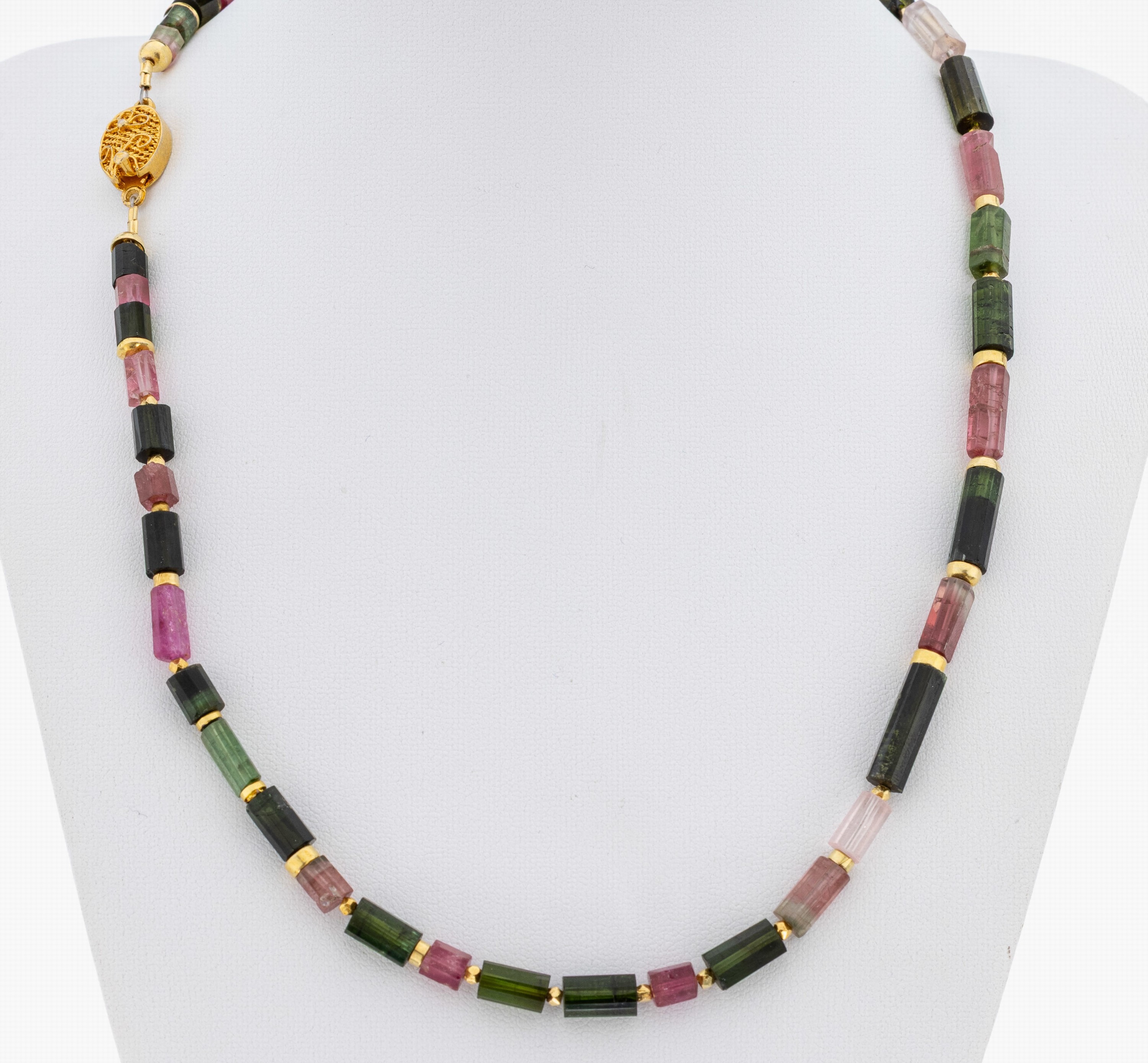 Image 27047951 - Turmalin-Collier, facett. Turmalin-Ronden in versch. Farben, teilw. mit Farbverlauf, ...