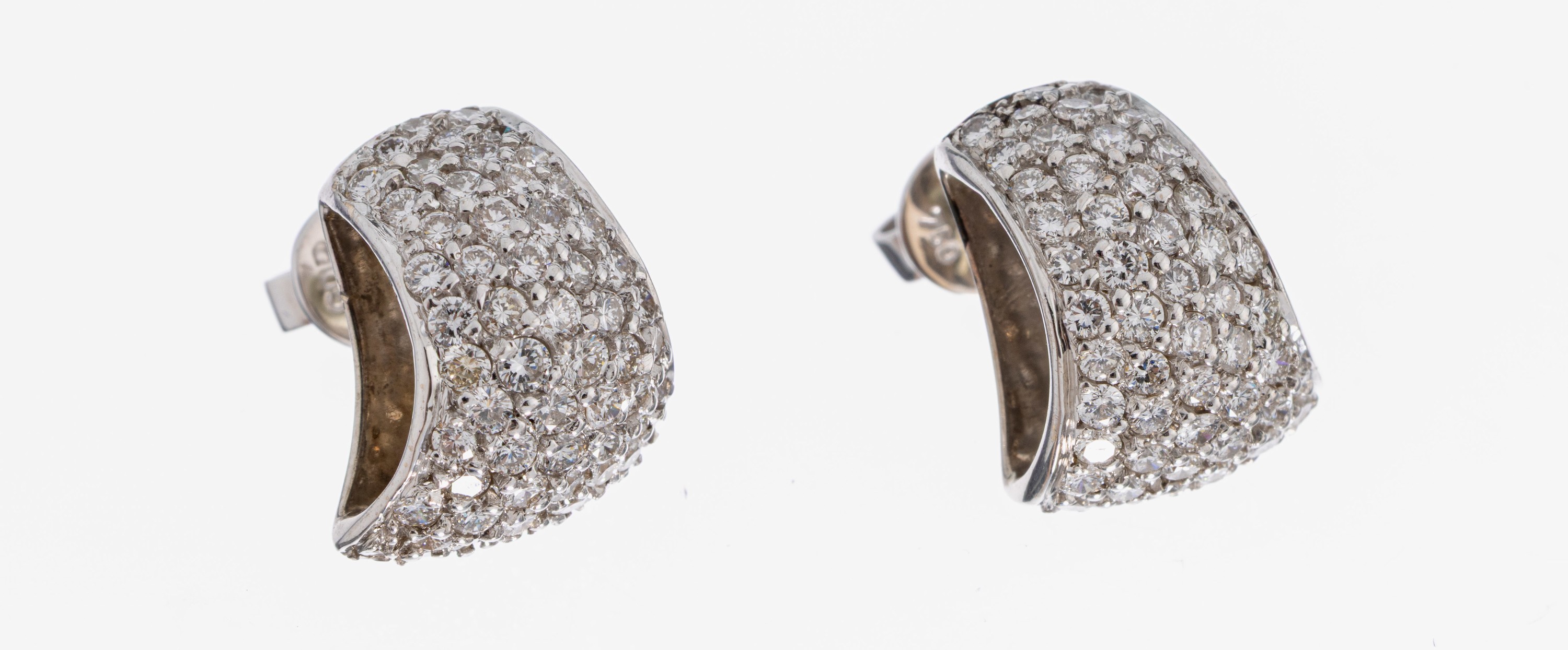 Image 27047952 - Paar 18 kt Gold Brillant-Ohrstecker, WG 750/000, Brillanten zus. ca. 2.50 ct feines ...