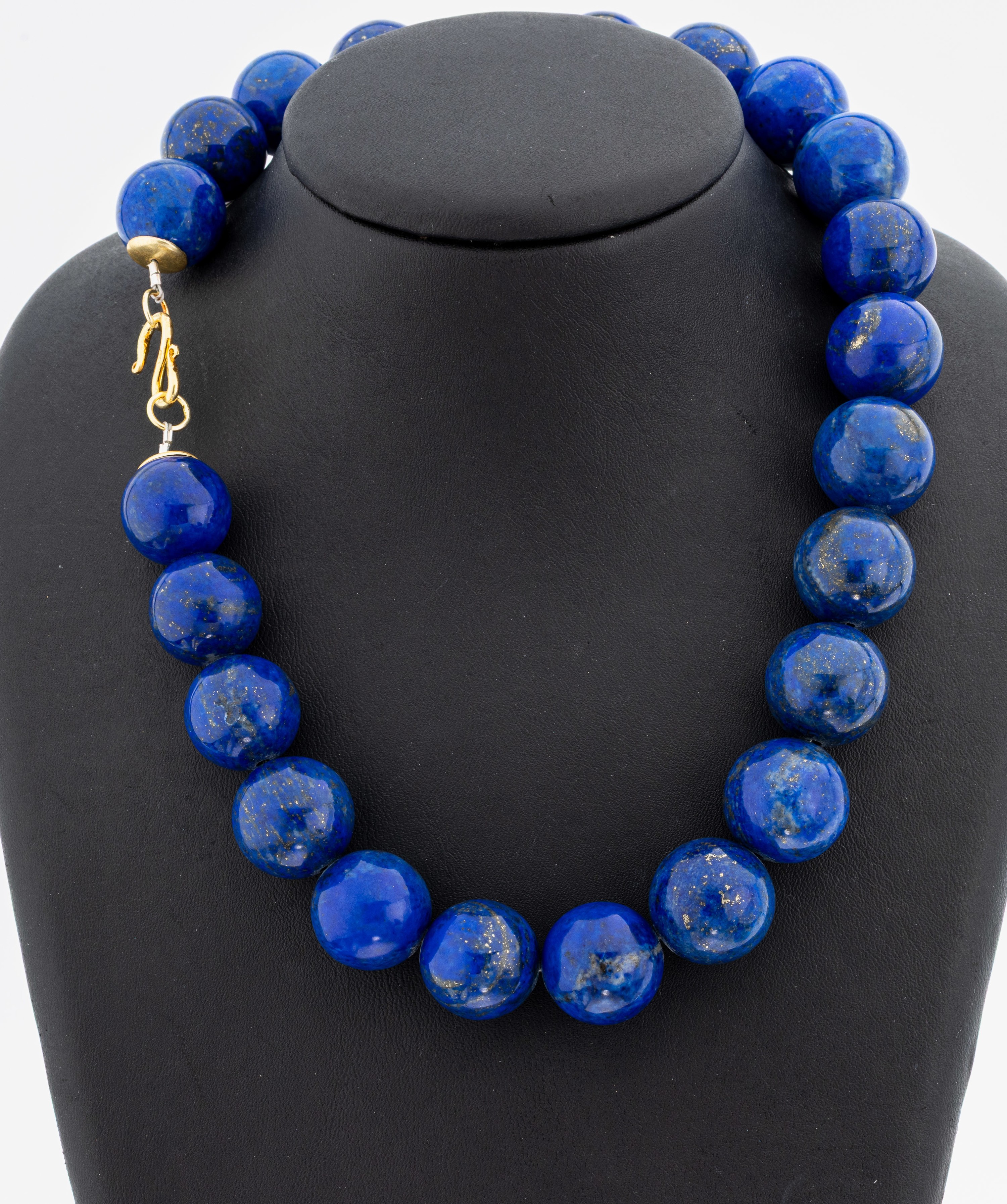Image 27047998 - Lapislazuli-Collier, Lapislazuli-Kugeln, D.ca. 18-19 mm, Pyrit-Einschlüsse, L. ca. 44 ...