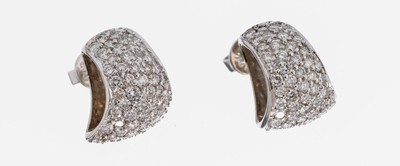 Image Paar 18 kt Gold Brillant-Ohrstecker, WG 750/000, Brillanten zus. ca. 2.50 ct feines ...