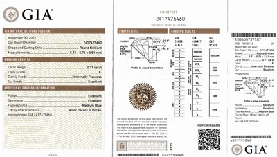 27047960a - Platin Brillant-Ring, Pt 950, mittig Brillant ca. 0.71 ct hochfeines Weiß(E)/if, ...