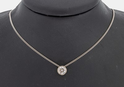 Image 14 kt Gold Brillant-Collier, WG 585/000, Brillant in Zargenfassung, bewegl. ...