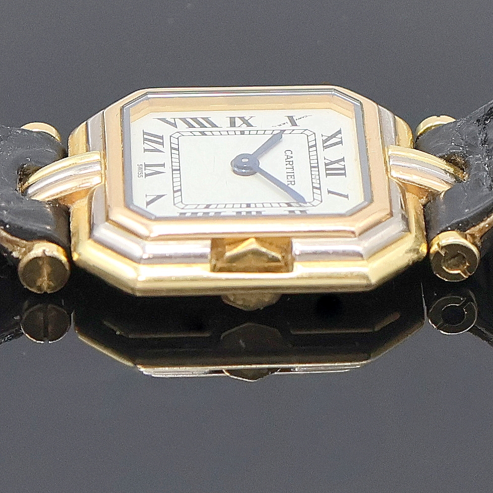 Detail c: CARTIER Paris Damenarmbanduhr Ceinture in GG/WG/RG 750/000, Schweiz/Frankreich um 1990, Boden 4-fach verschr. (eine Schraube zu ers.), orig. ...