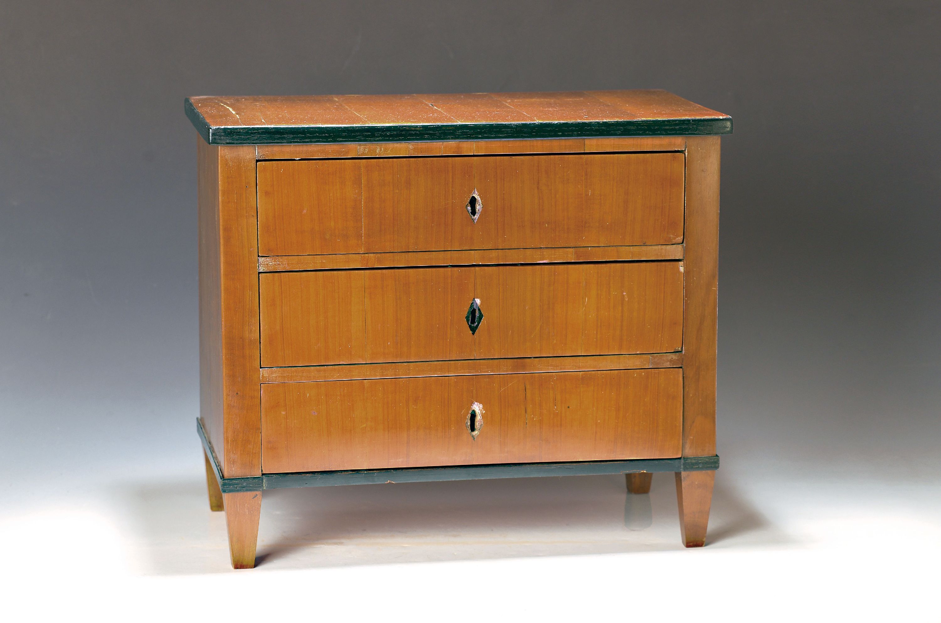 Image 27048041 - Biedermeier model chest of drawers, German, mid-19th century, cherry wood, on four ...