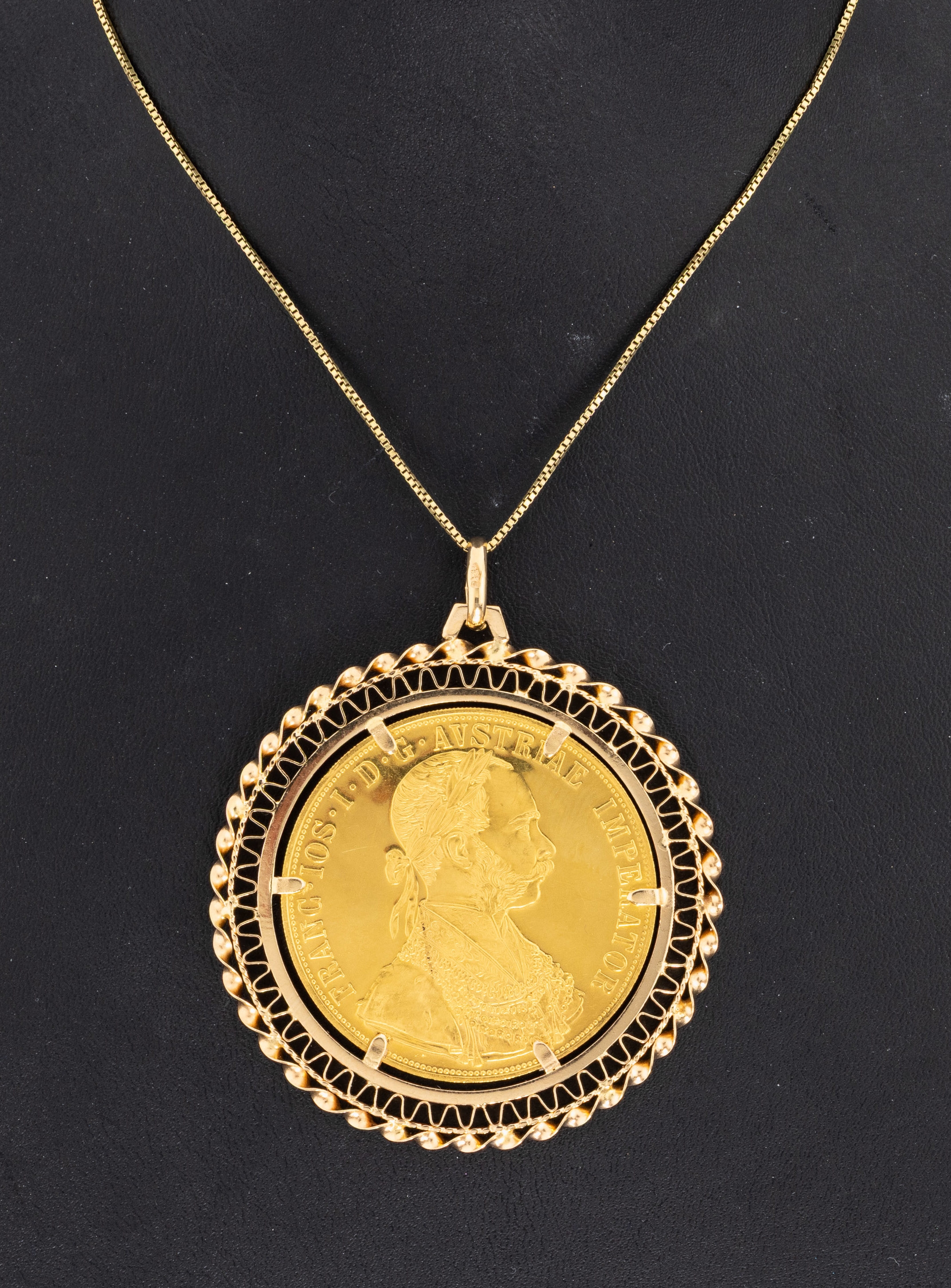 Image 27048063 - 18 kt Gold Münz-Anhänger, GG 750/000, lose gefasste Goldmünze, 4 Dukaten, ...