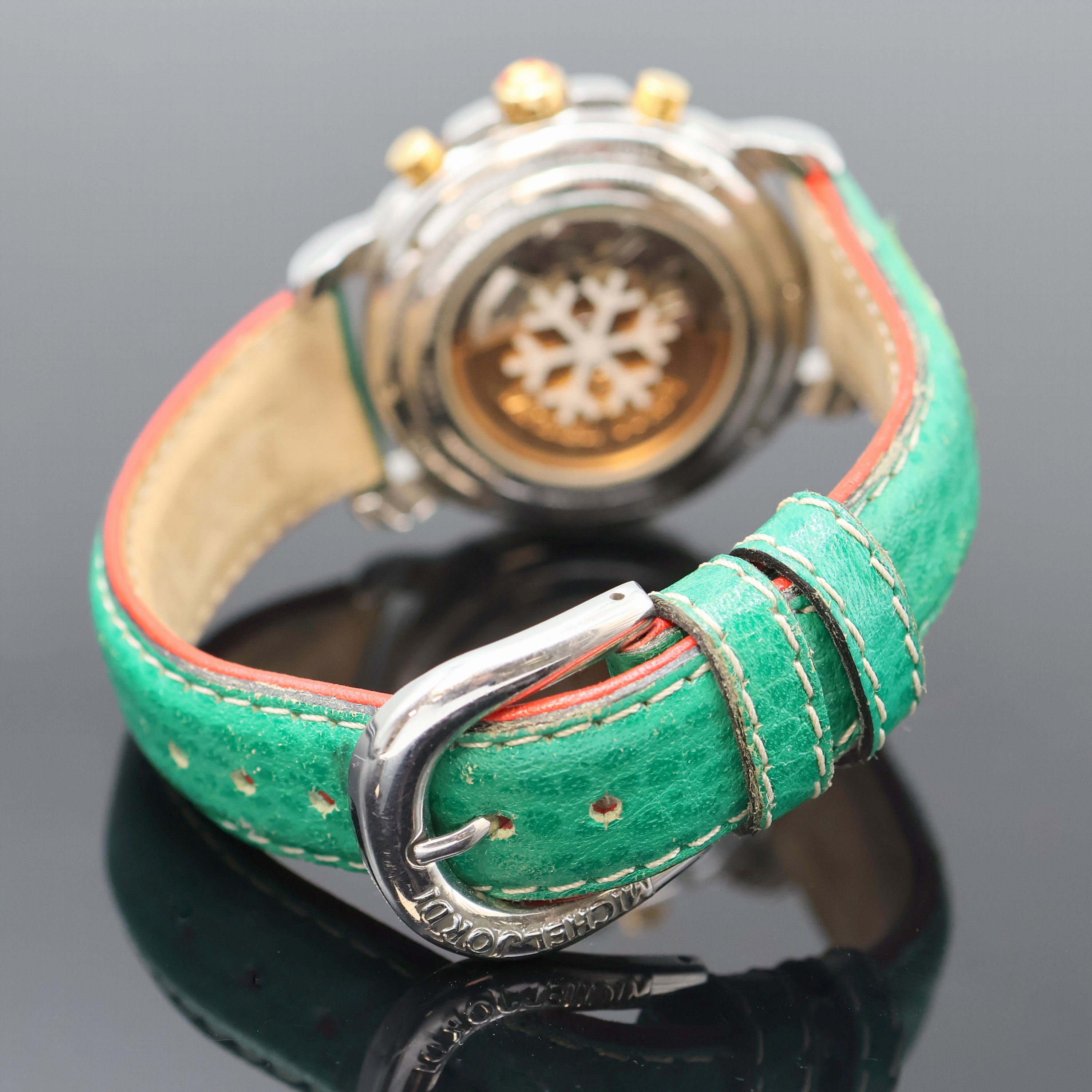 Detail c: MICHEL JORDI auf 499 Stück limitierter Armbandchronograph Referenz 3970, Schweiz um 1995, Automatik, beids. vergl. Edelstahlgeh., Boden 6-fach ...