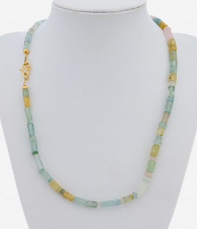 Image Aquamarin-Morganit-Collier, facett. Aquamarine und Morganite in versch. Größen ...