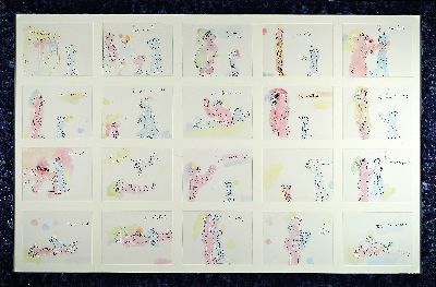 27048030k - Udo Lindenberg, geb. 1946, Im Puff, 20 kleine Farblithos in einem Rahmen, die letzte ...