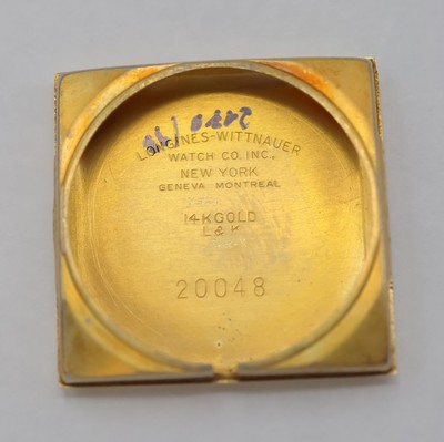 27048073f - LONGINES 14k Goldfilled Armbanduhr, Schweiz/USA um 1948, Handaufzug, Boden aufgedr., ...