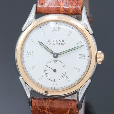 27048074a - ETERNA Armbanduhr mit Hammerautomatik in Stahl, Schweiz um 1945, Automatik, Boden ...