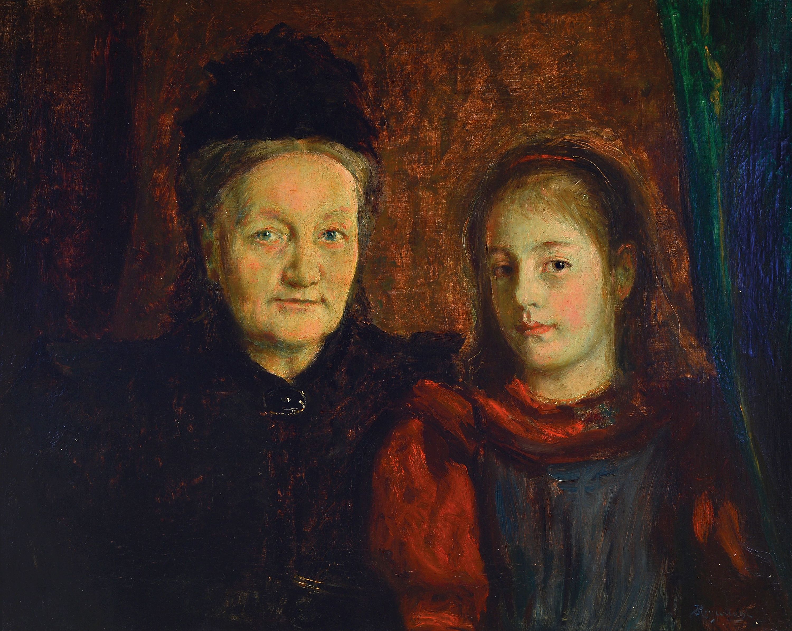 Image 27048120 - Hans Heyerdahl, 1857 Smedjebacken-1913 Oslo, Doppelbildnis der Anna Margrethe Wriedt ...