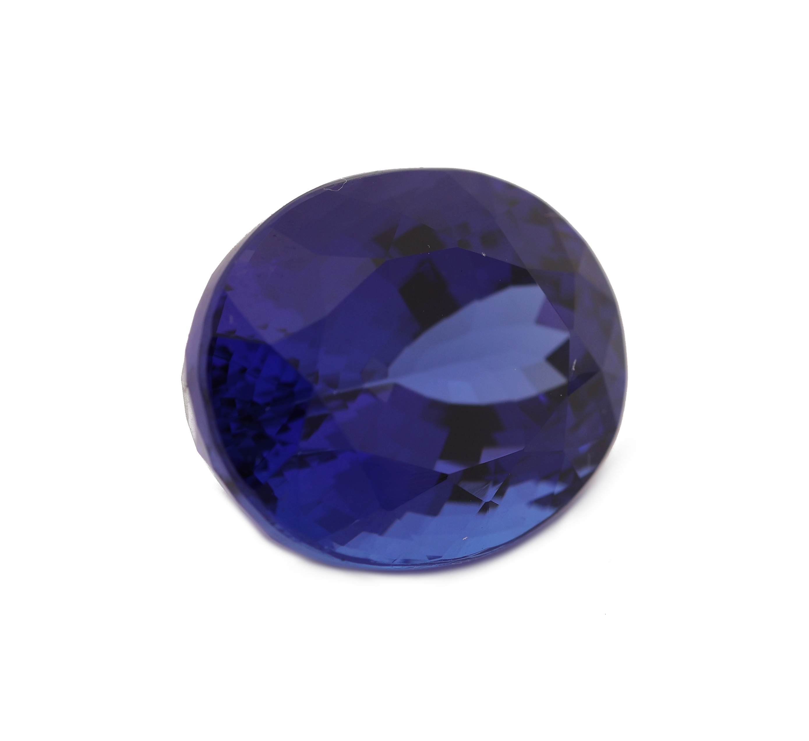 Detail a: Loser Tansanit, 18.11 ct, 13.59 x 17.10 x 10.45 mm, ovalfacett., sehr schöne Farbe, Wertgutachten über 23500 EUR anbei