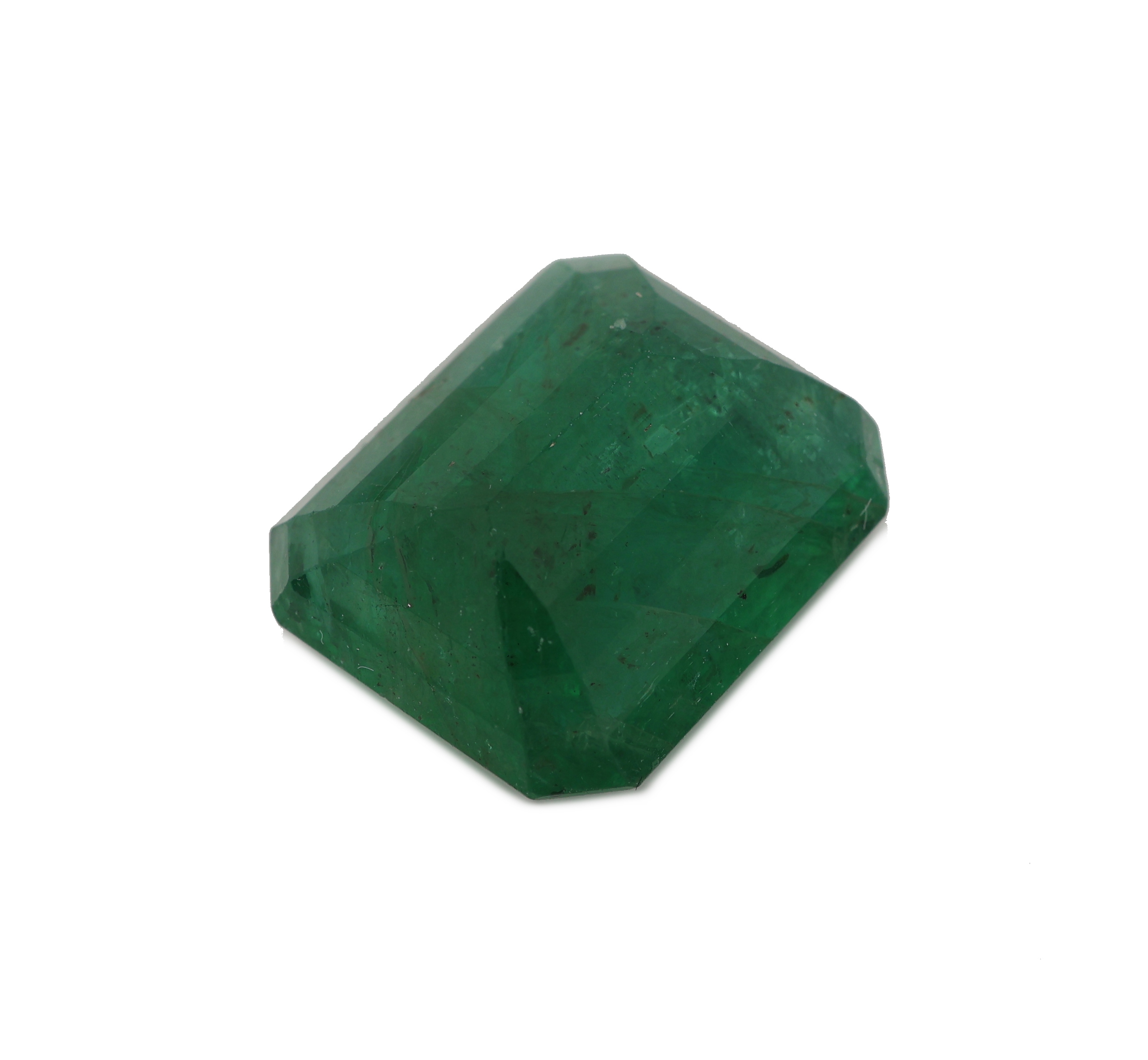 Detail b: Loser Smaragd, 11.63 ct, oktagonaler Treppenschliff, 15.6 x 13.6 x 6.9 mm, HerkunftSambia, Wertgutachten über 19800 EUR anbei