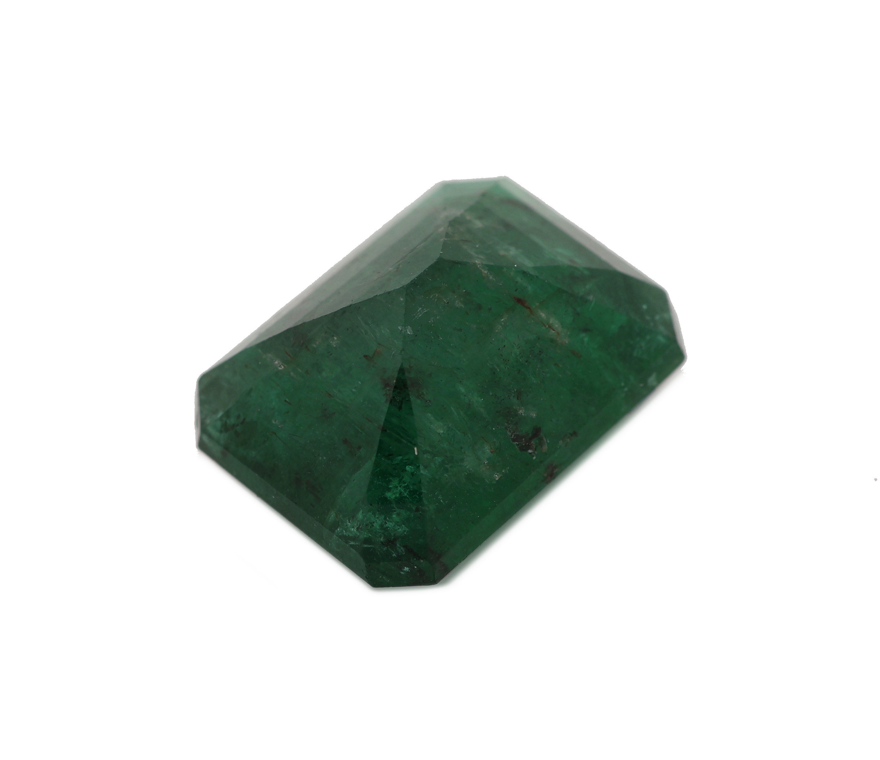 Detail b: Loser Smaragd, 9.16 ct, 14.22 x 10.86 x 7.77 mm, oktagonaler Treppenschliff, Herkunft Sambia