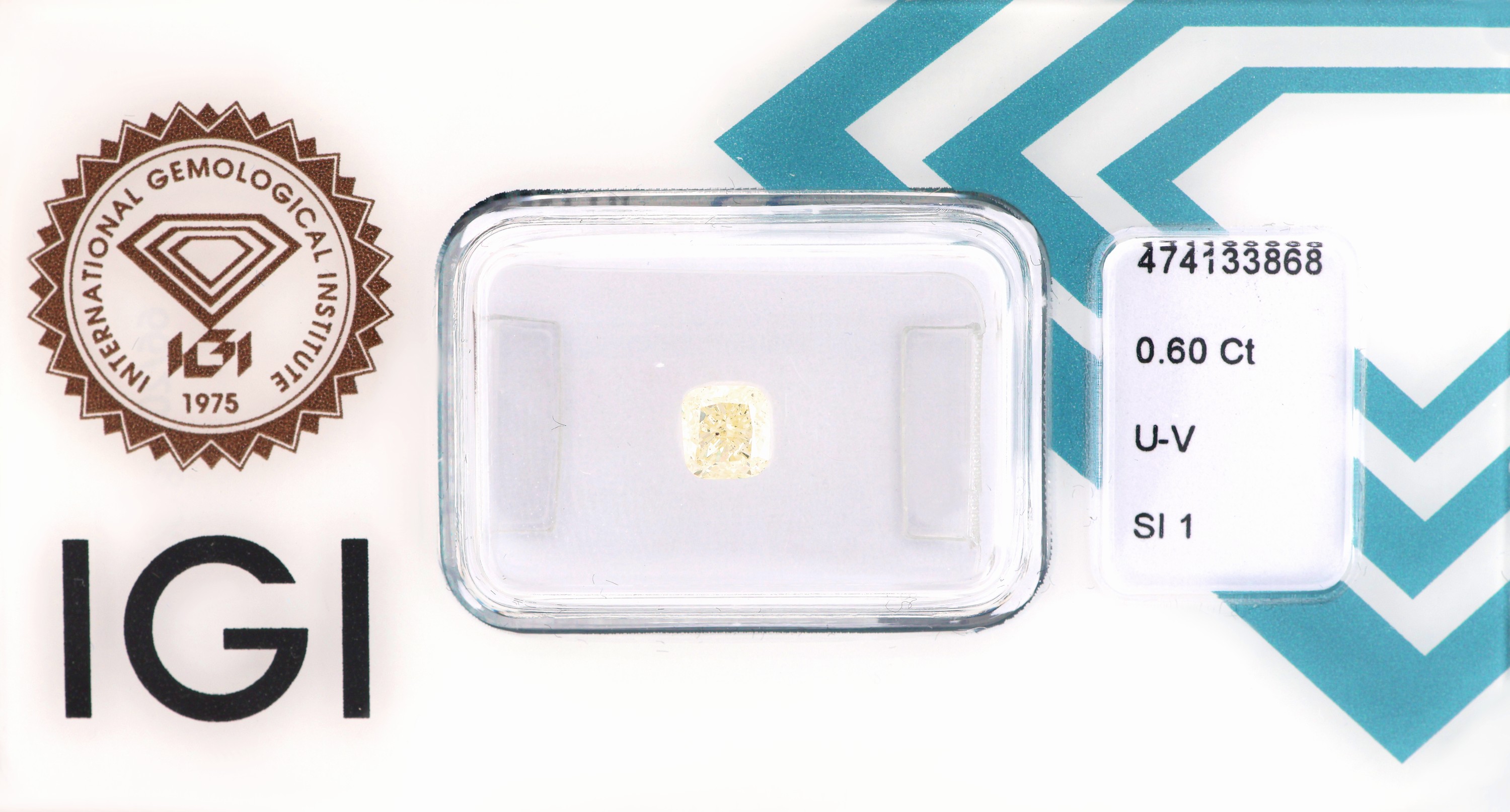 Image 27048150 - Loser Diamant 0.60 ct, Light Yellow (U-V)/si1,modified Square Cushion Cut, verschweißt, ...