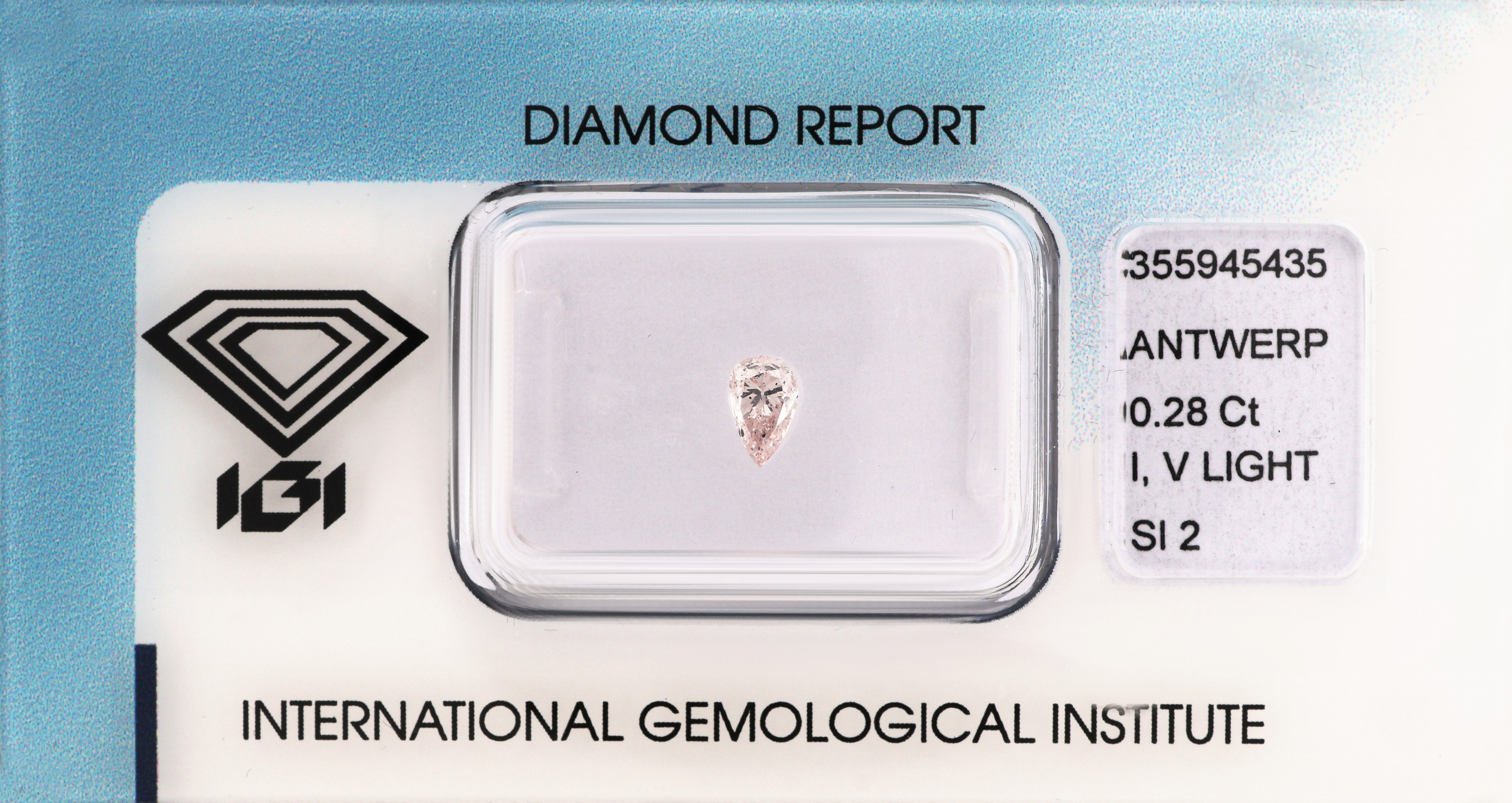 Image 27048164 - Loser Diamant-Tropfen, 0.28 ct Very Light Pink/si2, verschweißt, IGI Expertise ...
