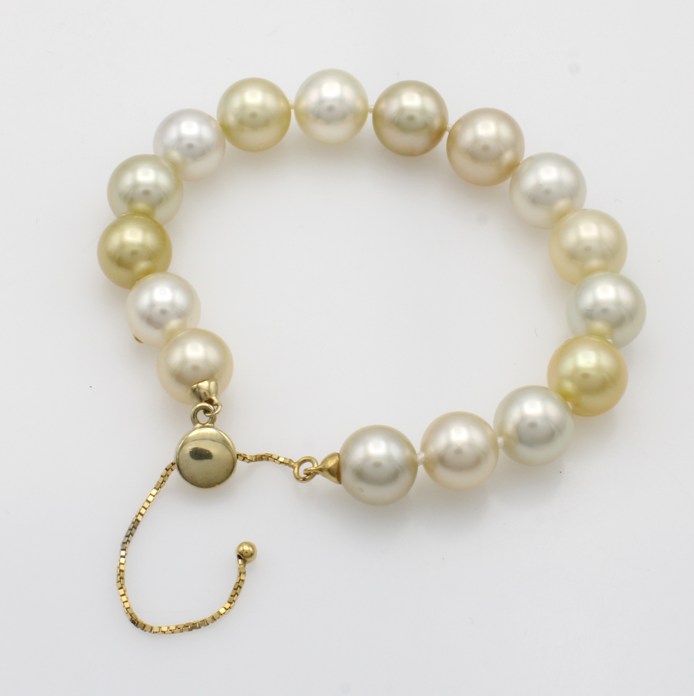 Image 27048177 - Südseezuchtperlenarmband, GG 750/000, multicolorf. Perlen ca. 8-10 mm, L. durch ...